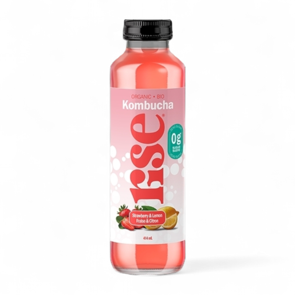 RISE - Kombucha BIO - Fraise et citron - 1L